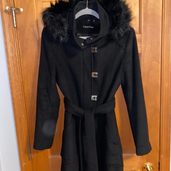 Calvin Klein for Womens Coat Jacket Wool Black Size 10 - Picture 3 of 8